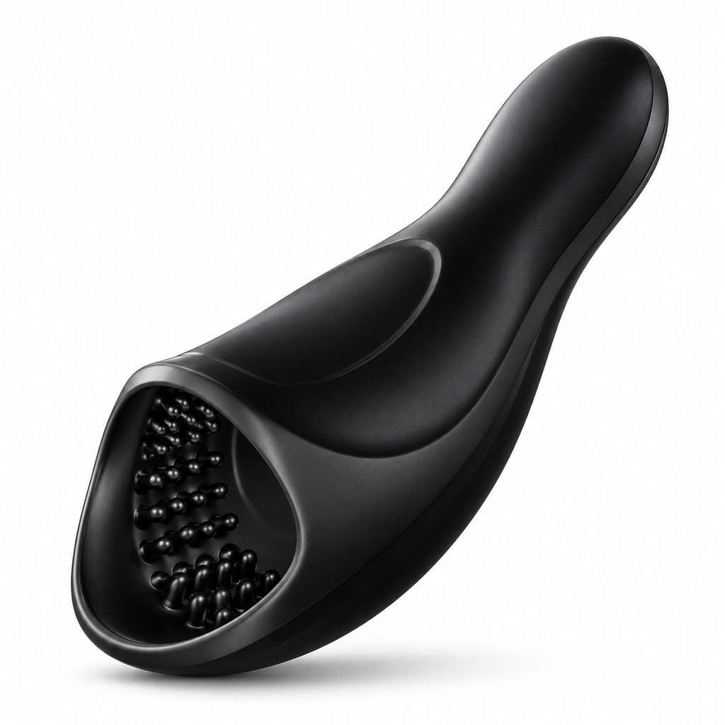 Massageador masculino Ondavir em silicone preto fosco