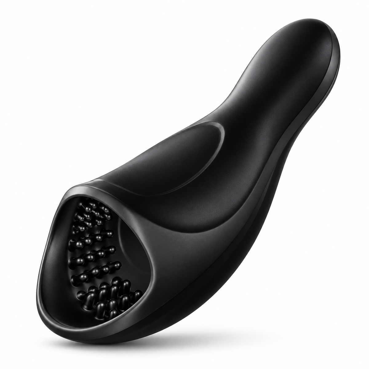 Massageador masculino Ondavir em silicone preto fosco