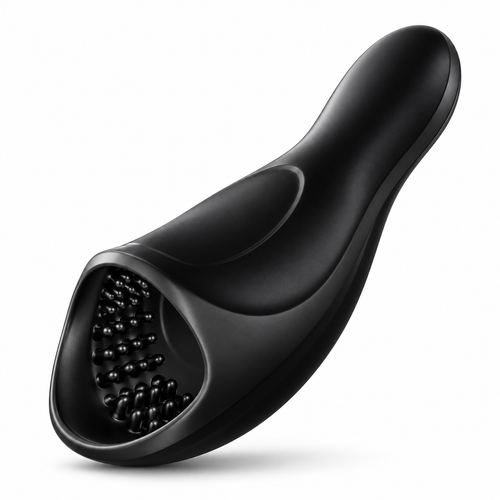 Massageador masculino Ondavir em silicone preto fosco